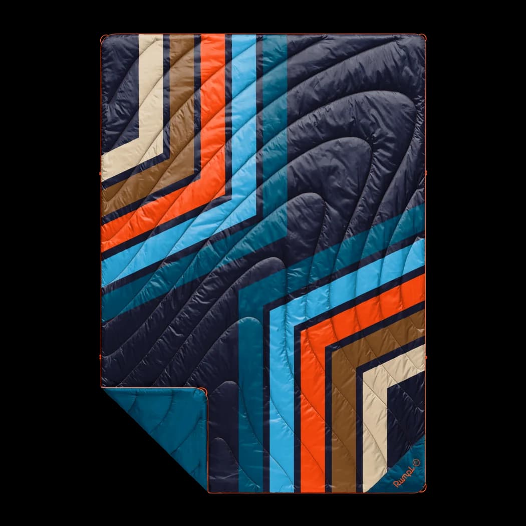 Original Puffy Blanket - Midnight Retro Stripes