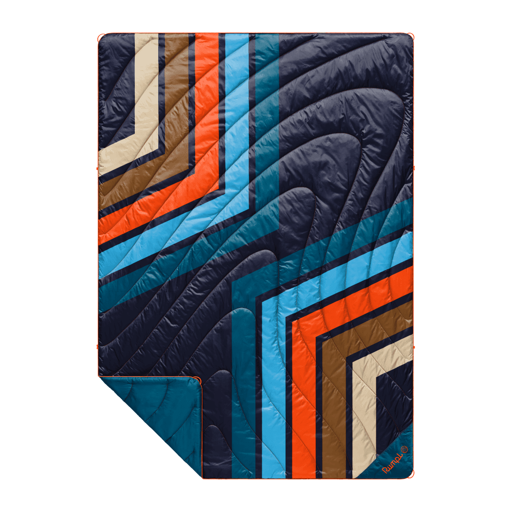 Original Puffy Blanket - Midnight Retro Stripes