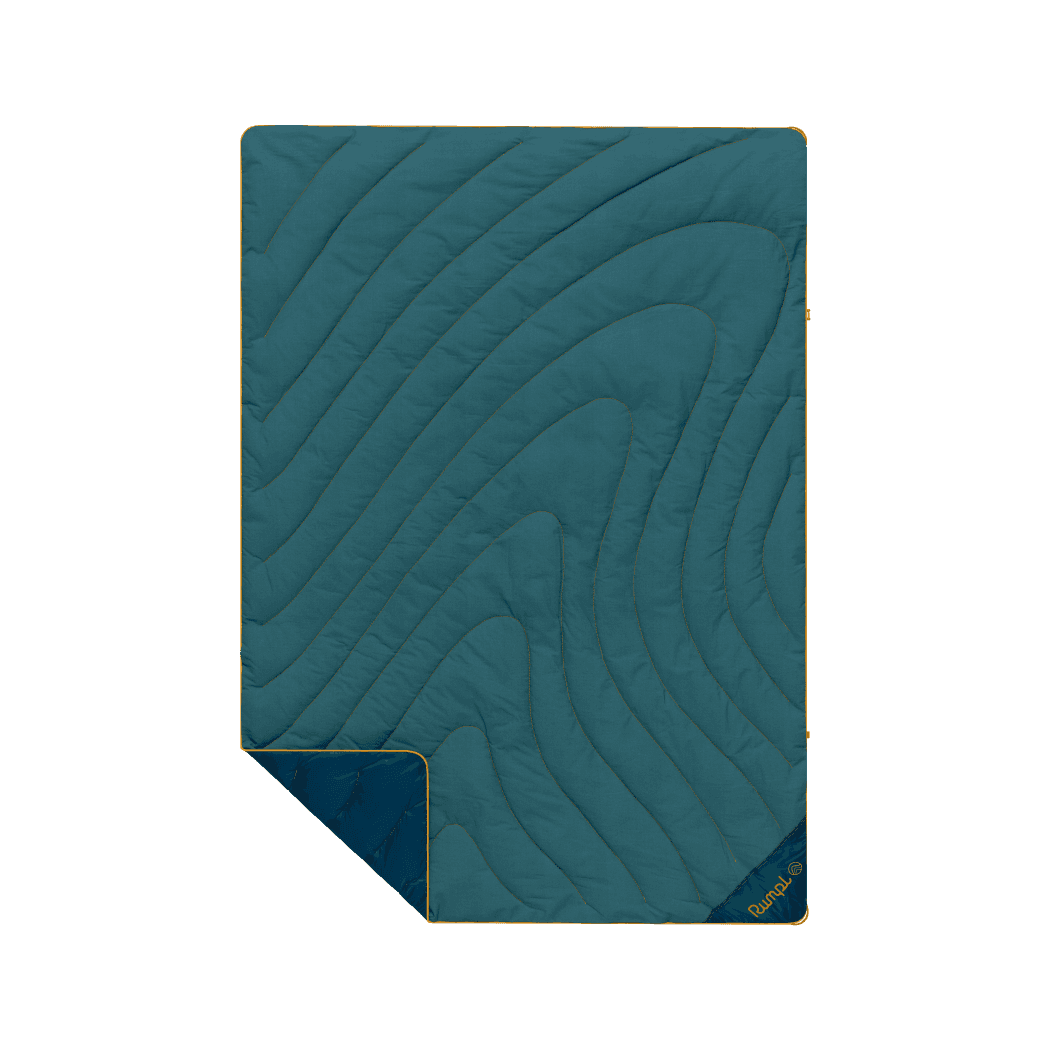 Campfire Puffy Throw Blanket - Sage Navy