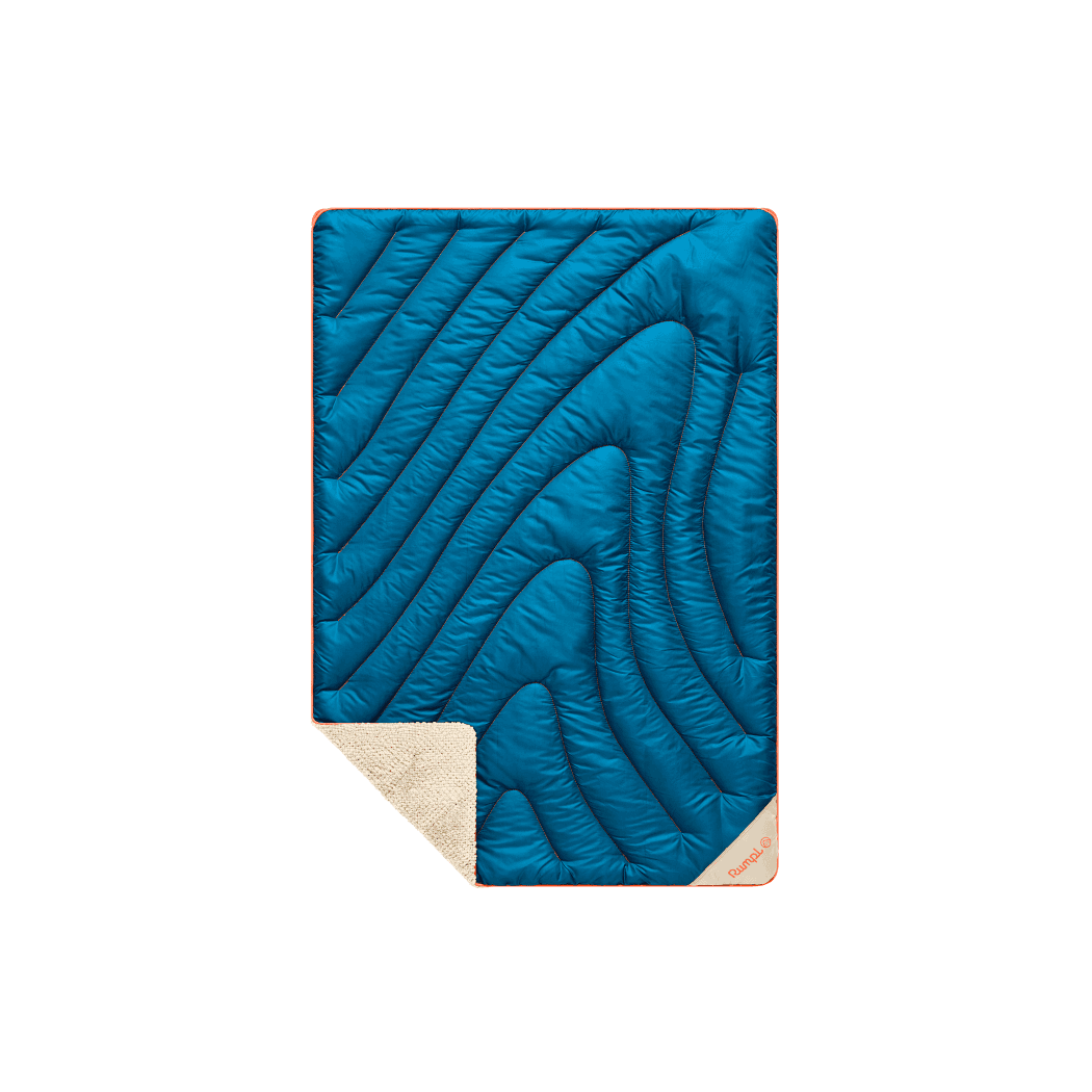 Fleece Puffy Mini Blanket - Seascape Cream