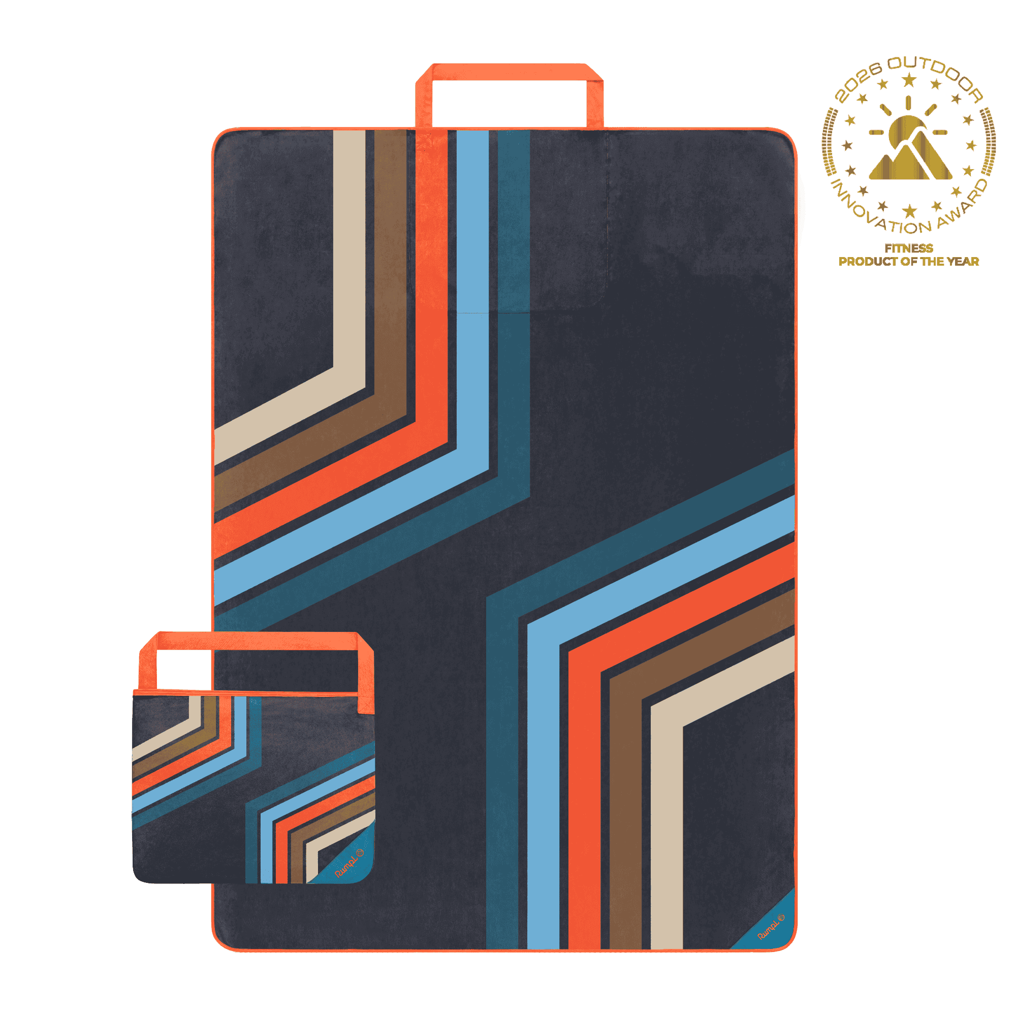 Tech Towel Tote Double - Midnight Retro Stripes